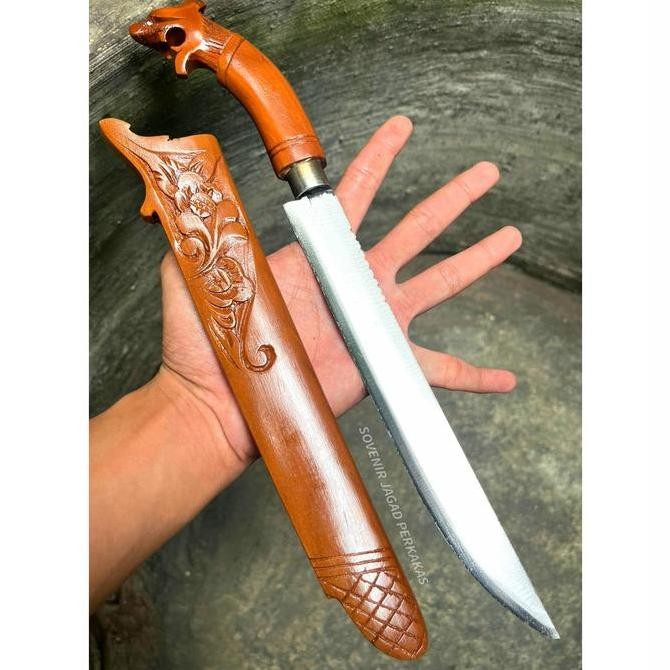 

Pisau Dapur Handle Ukir Singa Kayu Ukir Handmade Baja Steel Strip