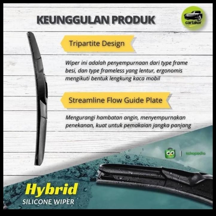 TERMURAH PAKET WIPER DEPAN BELAKANG WULING CONFERO KARET KACA SILICON HYBRID 