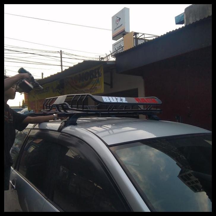 TERBARU ROOF RACK BAGASI ATAS MOBIL TOYOTA AVANZA MEREK BUZZ RACK + CROSS BAR 