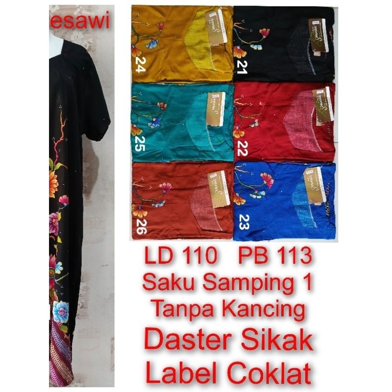 Daster Sikak LD 110cm Batik Sesawi Label Coklat
