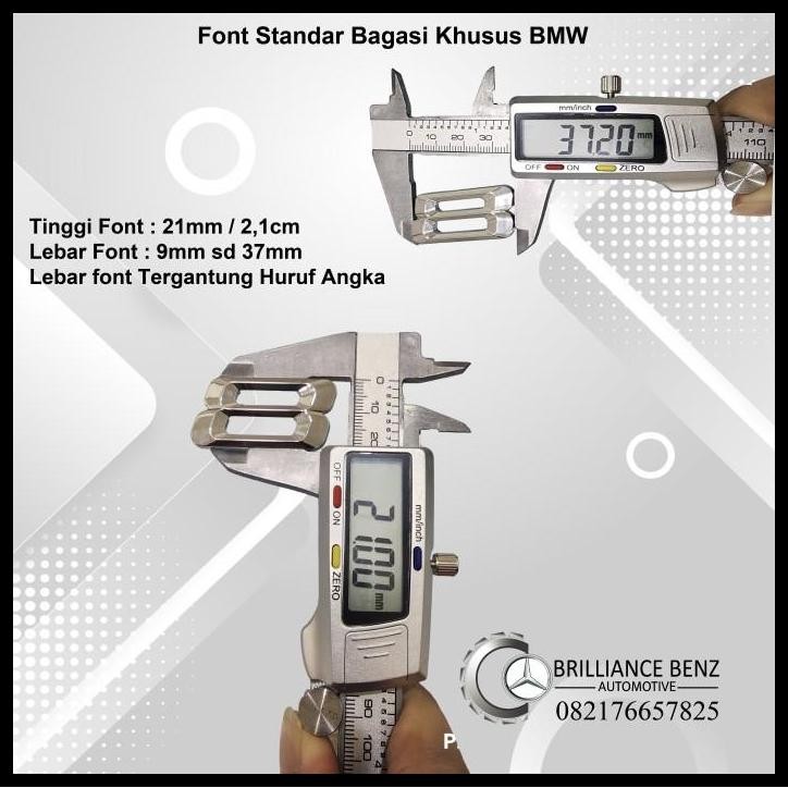 DISKON EMBLEM TULISAN BAGASI BMW FONT STANDAR EMBLEM ANGKA HURUF BMW CHROME 