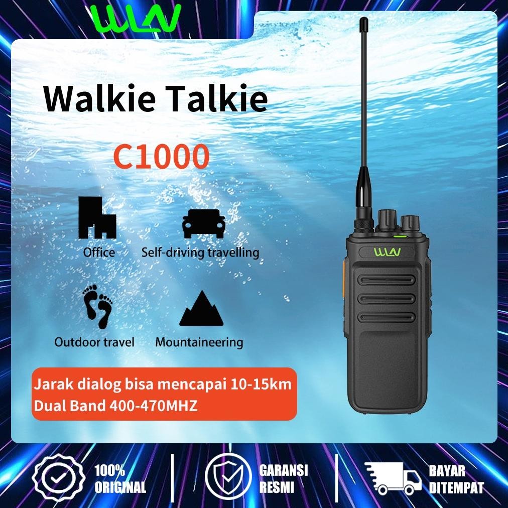 HT WLN C1000 Jarak Jauh Ready 10km-15Km Walkie Talkie Power 10 watt Battery 2500Mah