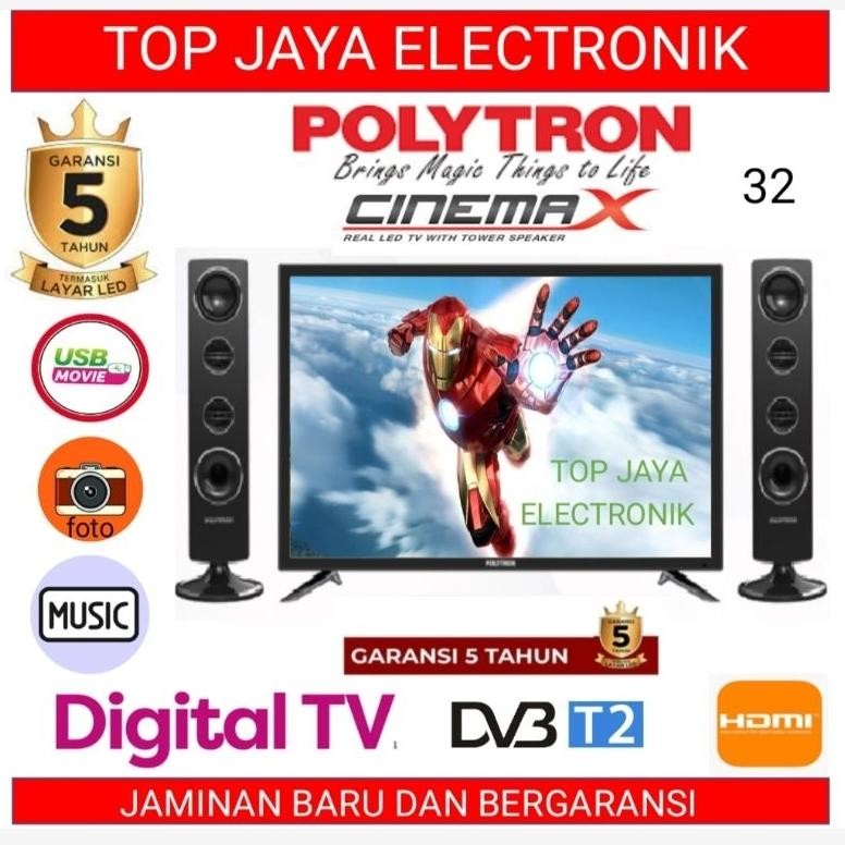 LED TV POLYTRON 32INCH CINEMAX DIGITAL TV / POLYTRON LED TV 32INCH CINEMAX BARU BERGARANSI RESMI DIG