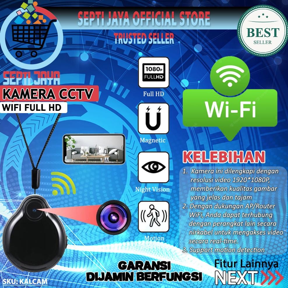 Spy IP Camera Mini DV DVR Wifi Wireless Model Gantungan Kalung Liontin Ultra Small Micro Kamera Full