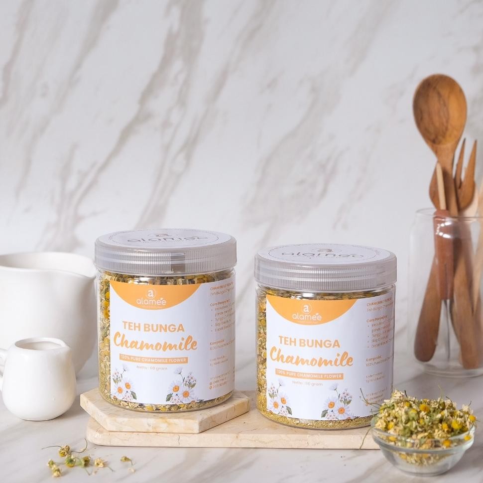 

Alamee Teh Chamomile Kering Camomile Tea Flower Bunga Kamomile Dried Flower Organik 60Gr