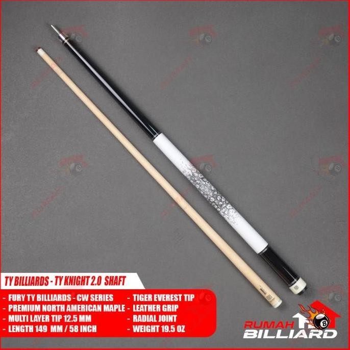Stick Billiard - Billiard Cue - TY CW-4 - White - TY Knight 2.0 Low Deflection