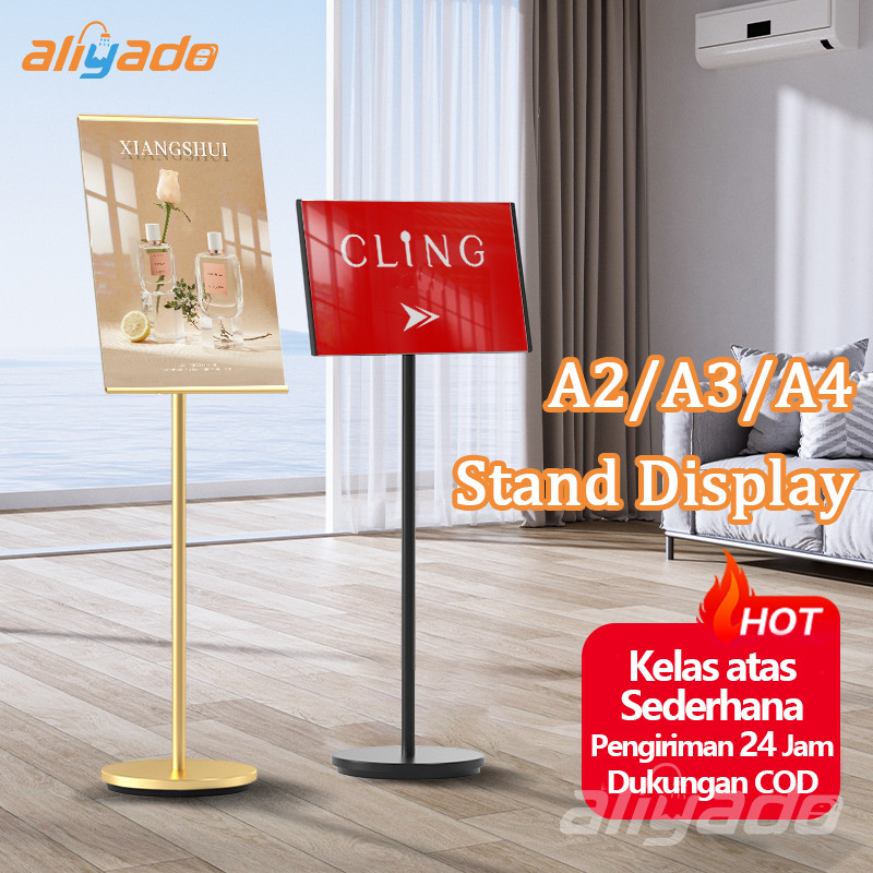 Standing Sign Frame A4/A3/A2 Adjustable Display Floor Standing Acrylic Untuk Welcome Sign Cafe Resto