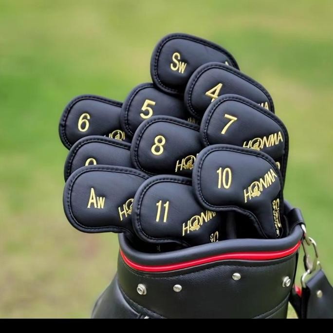 honma iron set iron cover golf stick headcover hitam gold honma beres