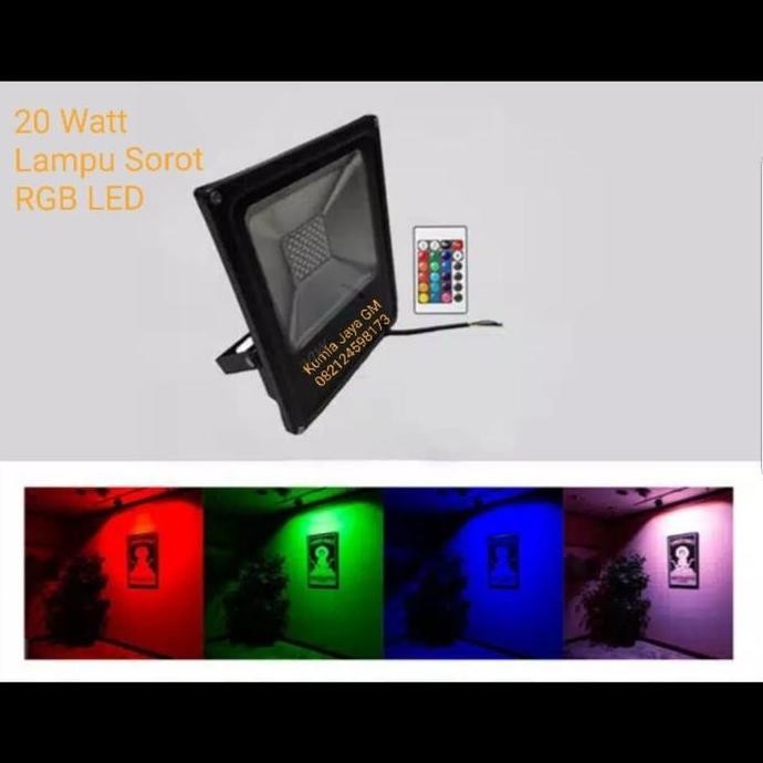 Lampu Sorot Tembak Led Rgb 30Watt / Outdoor Taman Flood Light Terbaru