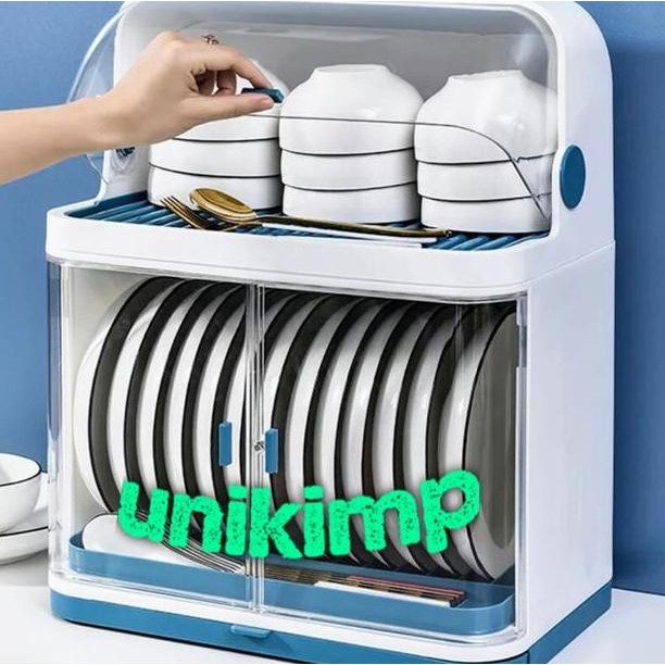 Rak Piring 2 Susun Dish Dryer Box Pengering Tertutup Tirisan Air 6050