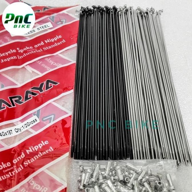 Sepasang Jari BMX 20 Stainless Ruji Sepeda Roda 20 Spoke 187 mm Plus Nipel