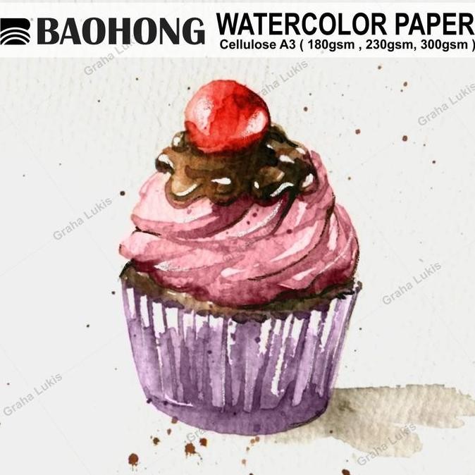 

Watercolor Paper Baohong 300gsm Cellulose A3