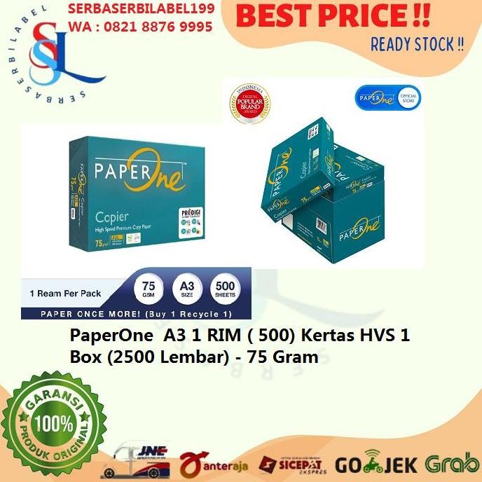 

Paperone A3 1 Rim ( 500) Kertas Hvs 1 Box (2500 Lembar) - 75 Gram -