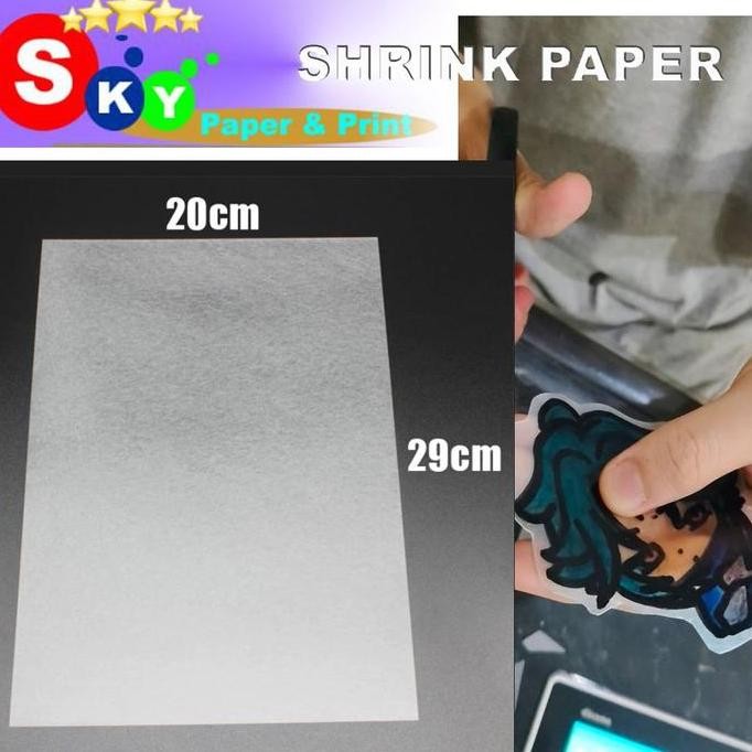 

Kertas Shrink Paper Premium heat hot DIY transparan plastic gambar dan printable