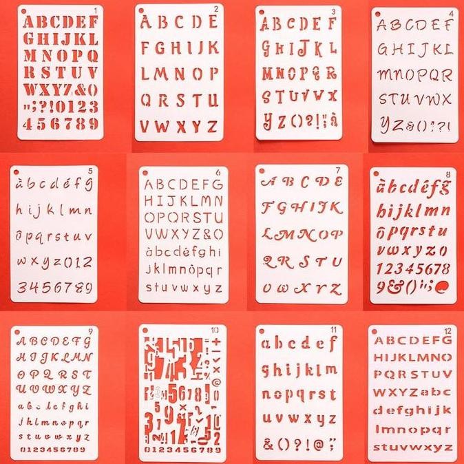 

Plastic Stencil - 12 Font Letter Pattern (13x20cm)