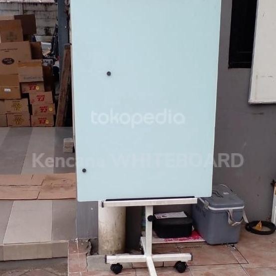 

Flip Chart Glass Board Magnetik Standing Roda 70 100 Cm New Stok