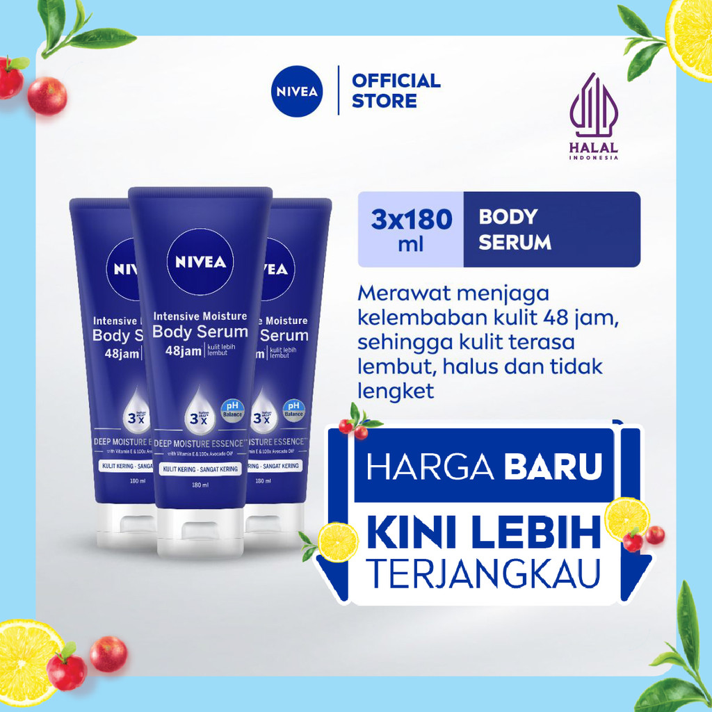(PAKET HEMAT ISI 3) NIVEA Body Serum Intensive Moisture 180ml - Hand body serum lotion mositurizer 4
