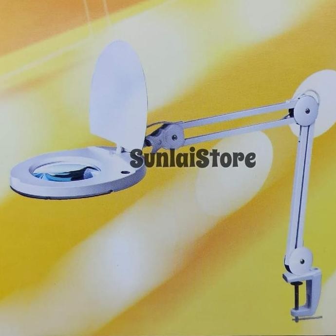 

Kaca Pembesar Magnifying Lamp Lampu Sanfix Sm-50-5 Clamp 5X Pembesaran New Stok