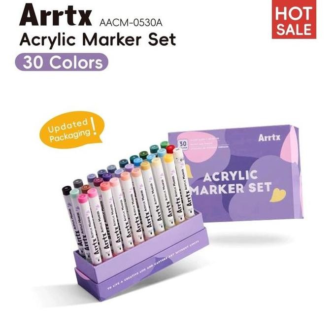 

Arrtx acrylic brush marker/spidol akrilik set 30CLR (NEW PACKING)