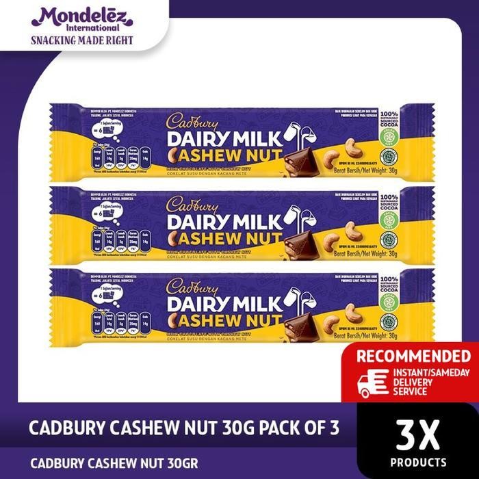 

LM Cadbury Cokelat rasa Cashew Nut 30g Pack of 3