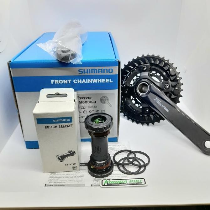 crank shimano deore triple m6000 + bb shimano murah