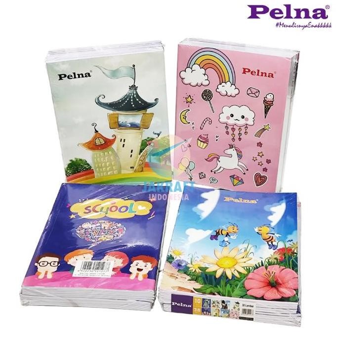 

(10 Pcs) GROSIR Buku Tulis PELNA isi 38 / 58 Lembar Kwarto Kuarto Quarto A5 Biasa Cover Unisex Seperti Skola by Sinar Dunia SiDU | PACK
