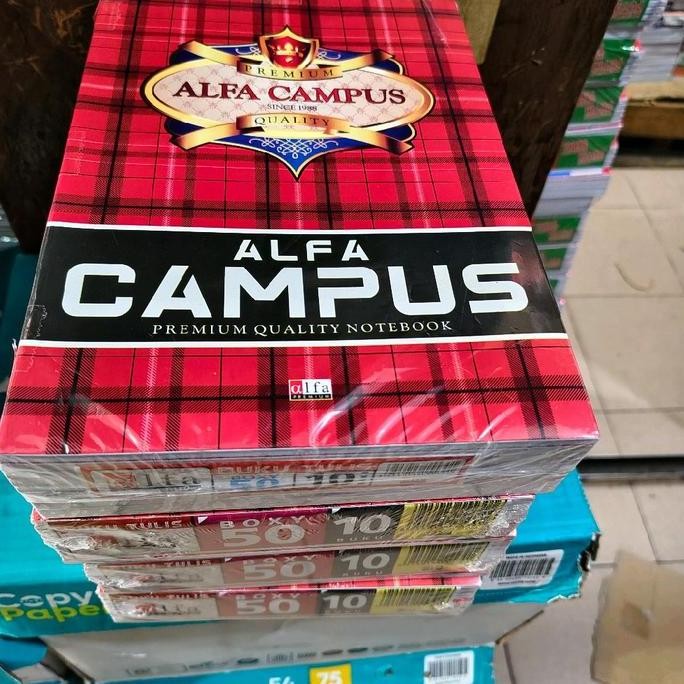 

Buku Campus 50 Lembar ALFA CAMPUS Ukuran Boxy Campus Isi 10 Buku Stationery Paper Tulis book note