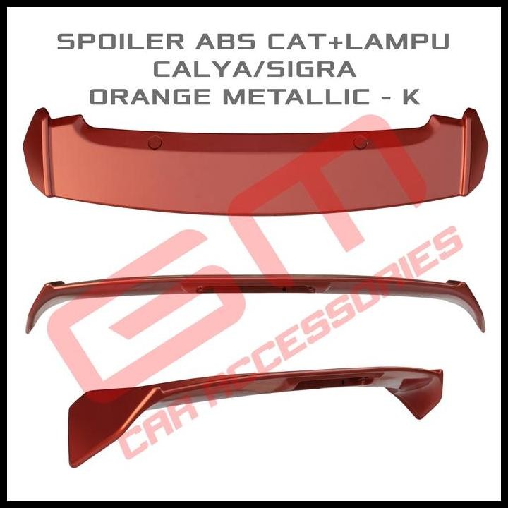 DISKON SPOILER ABS CAT+LAMPU CALYA ORANGE METALLIC 