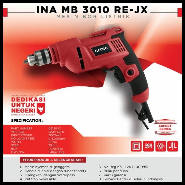 TERMURAH MESIN BOR 10MM BITEC INA MBB-3010 NEW MODEL BOSCH BITEC BOSTEC 