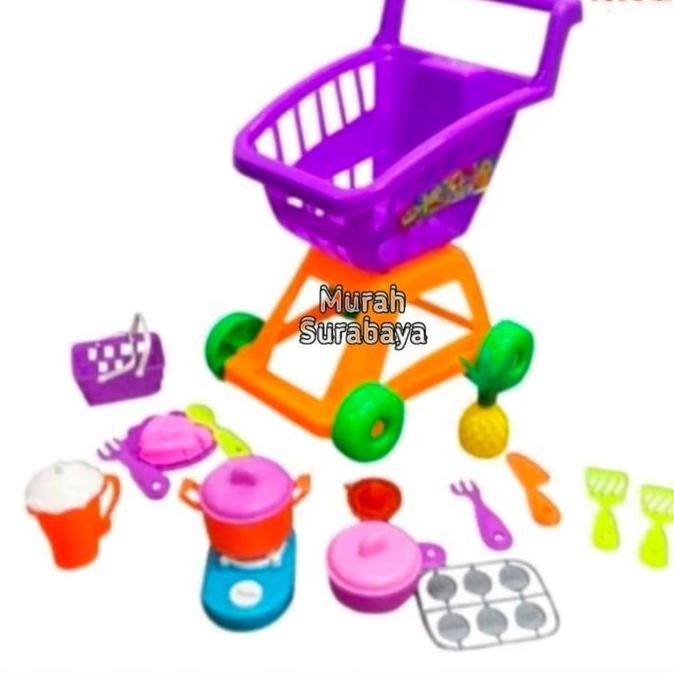 Promo / Terlaris Mainan Masakan Anak Perempuan Set Lengkap Dengan Troly Ukuran Besar SIM 918 | Maina