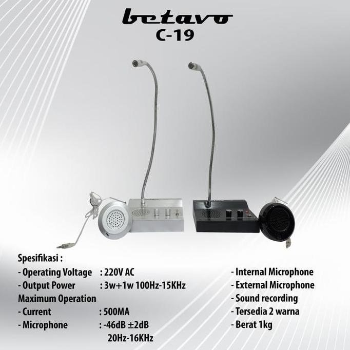 BARU MIC LOKET/KASIR BETAVO C19 ORIGINAL SPEAKER 2 ARAH INTERCOM