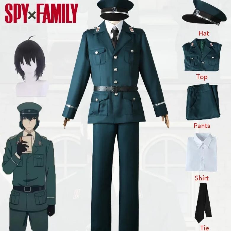 Spy X Family Yuri Briar Cosplay Costume Uniform Green Military Suit Halloween Party Role Play Outfit