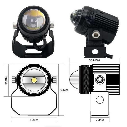 Lampu Tembak Laser Led D2 Motor Mobil 20Watt 2 Warna Putih Kuning Mini Car Kualitas Terbaik Harga Te