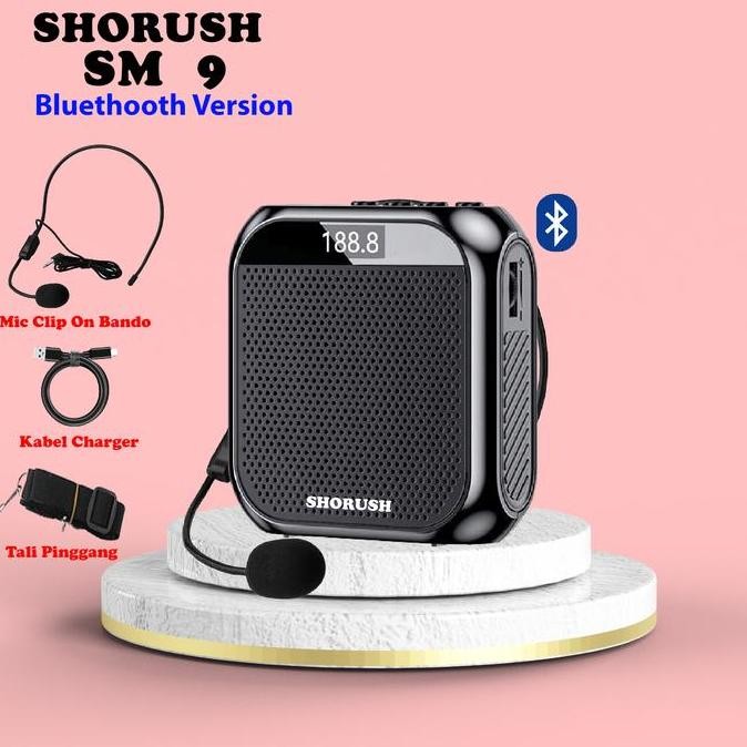 BARU SHORUSH SM?9 SPEAKER PINGGANG BLUETOOTH + MIC BANDO PORTABLE
