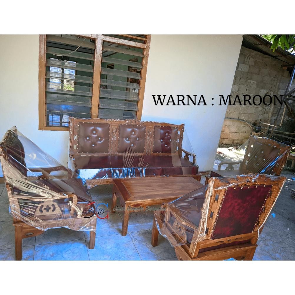 Sale Sofa Tamu Jati Anggur Hongkong 2 Variasi Warna Dudukan 3111 / Sofa Jati Harga Terjangkau