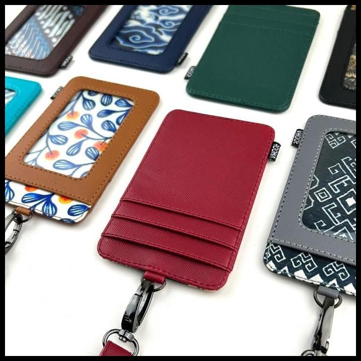 

Terlaris ID card holder hanging wallet name tag kartu lanyard kulit imitasi kain motif batik etnik Best Seller