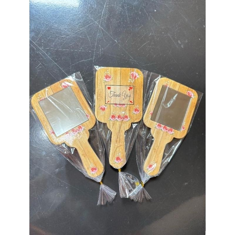 Souvenir Pernikahan Kaca Gagang Kotak Motif Bunga 50Pcs