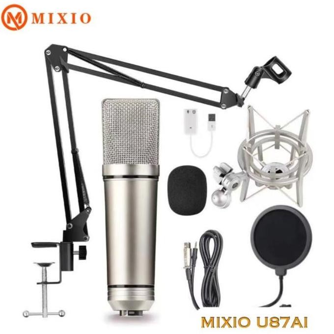BARU MIC CONDENSER MIXIO U87 AI STUDIO SET - MIKROFON STUDIO REKAMAN PROFESIONAL