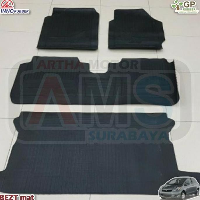 Karpet Karet Lantai Mobil Toyota Yaris Bakpao Lama Fullset Tebal Original