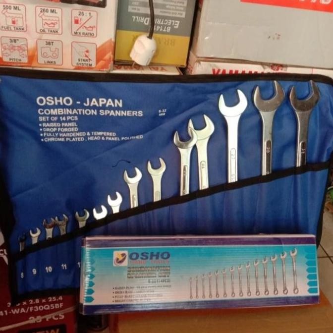 Kunci Ring Pas Set 14Pcs 8-32Mm Combination Wrench 14 Pcs Osho Japan