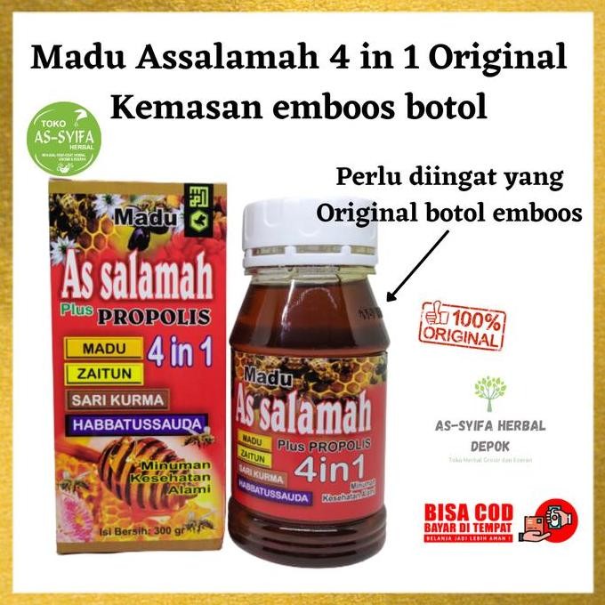 

TERMURAH MADU ASSALAMAH 4 IN 1 PROPOLIS ROYAL JELLY BEE POLLEN HERBAL LENGKAP