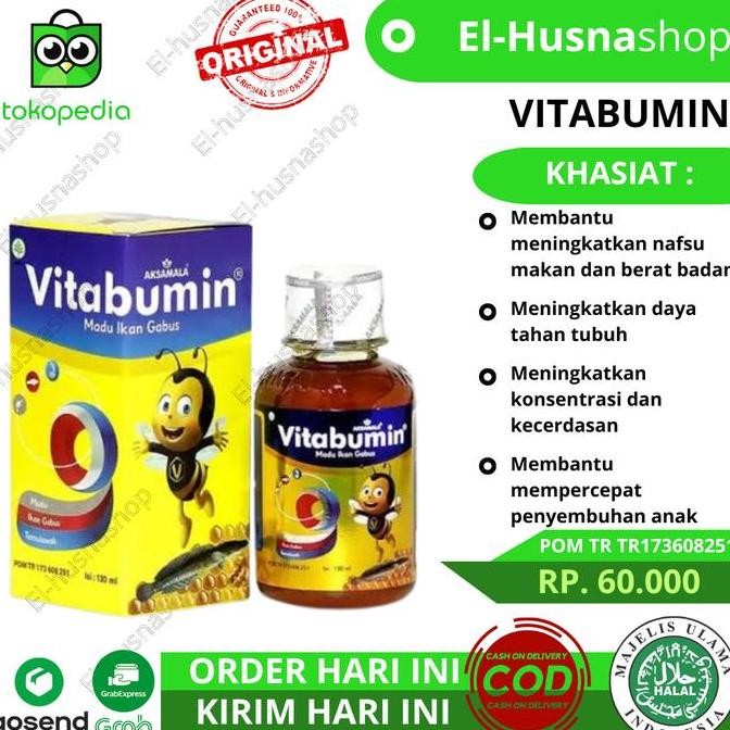

TERMURAH MADU VITABUMIN 130ML - EKSTRAK IKAN GABUS, NAFSU MAKAN & ALBUMIN ANAK