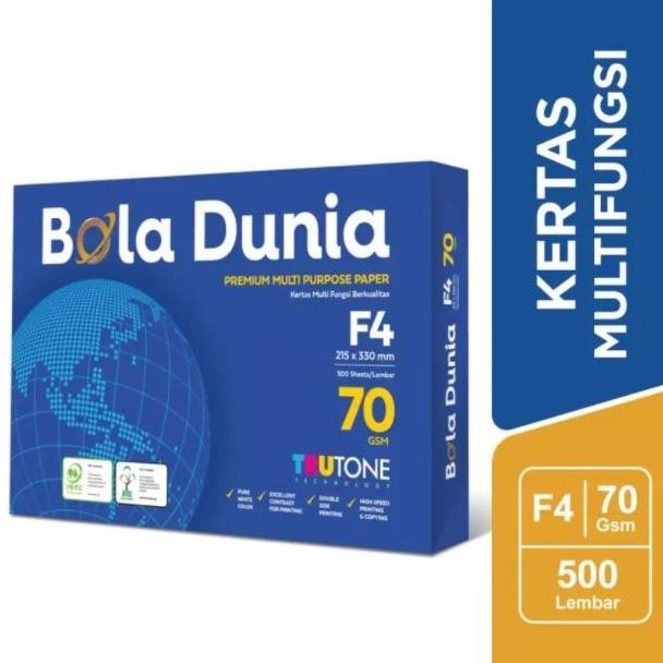 

Termurah ! Kertas Fotocopy Print Folio F4 Bola Dunia 70 gr Rim