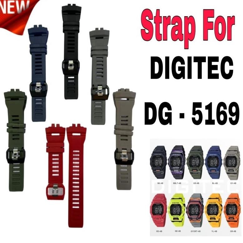 Strap Jam Tangan Digitec DG 5169 / DG-5169T / DG5169T / DG5169 /  DG 5169T Tali Digitec rubber DiM
