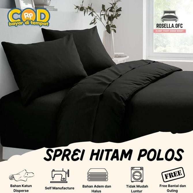 Sprei Hitam Polos Emboss Estetik Seprei Aesthetic Rosella Premium