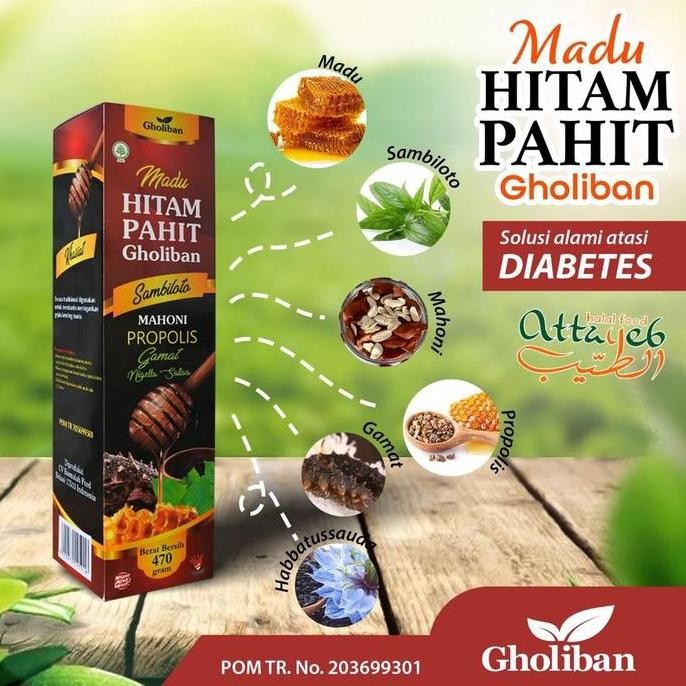 

TERMURAH MADU HITAM PAHIT INSULINE 6IN1 GHOLIBAN 470ML - BPOM, HABBATUSSAUDA, PROPOLIS, GAMAT