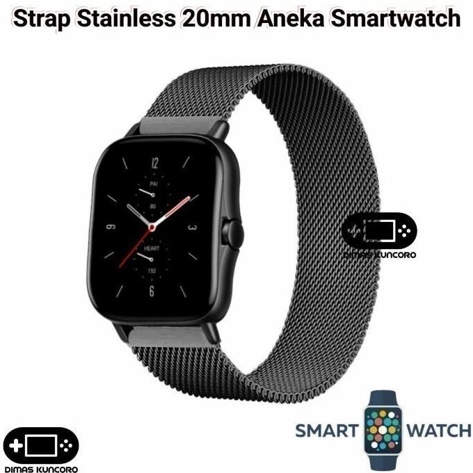 Ori - Strap Stainless Steel Garmin Forerunner 165 245 645 Music 20Mm Tali Jam Metal