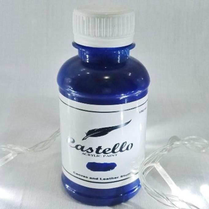 Cat Khusus Sepatu dan Tas Bahan Kulit dan Canvas Biru Murah