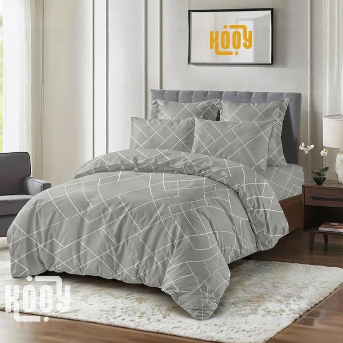 Bed Cover Set Sprei Arkana Grey - Ukuran Lengkap