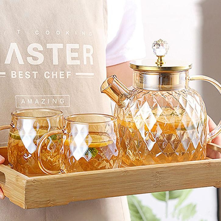 Teapot Teko Teh Air Panas Kaca Dengan Hh Borosilicate Berkualitas Tekko Kaca Pemanas Air Kompor Hh B